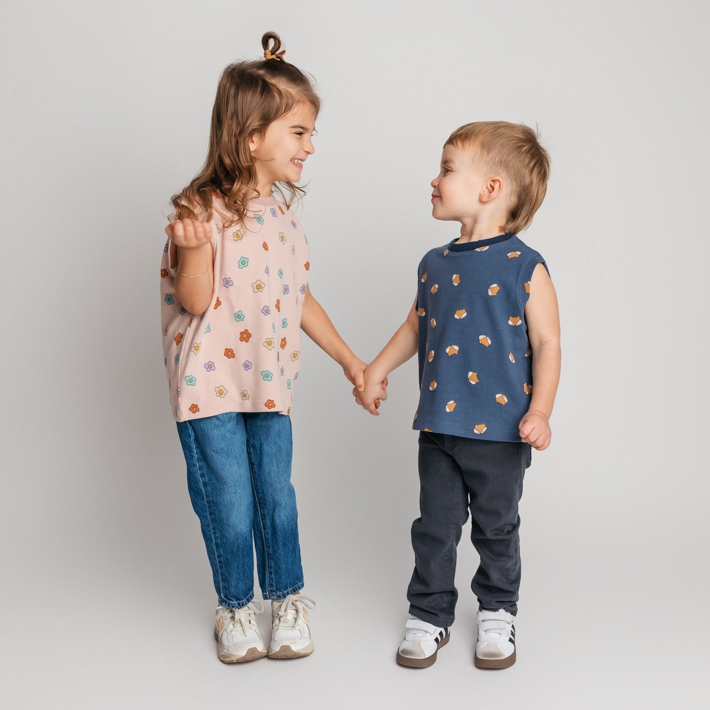 Children modeling premium cotton t-shirt - comfort quality clothing