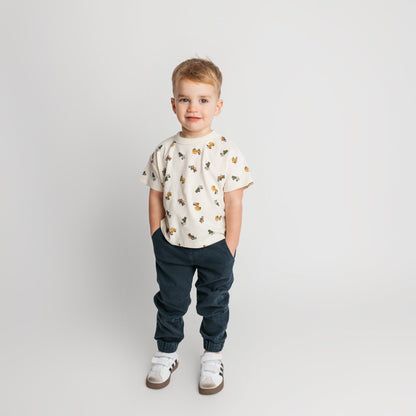 3 year old in premium cream truck t-shirt - quality kids clothing for active play