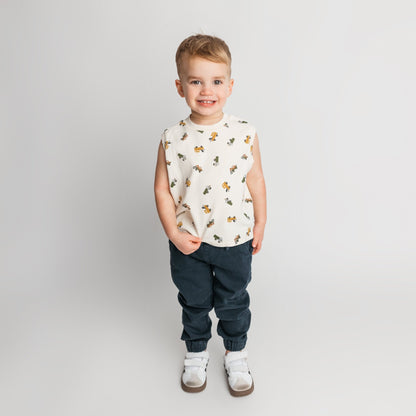 Child modeling cream soft cotton truck t-shirt - boutique children's clothing basics