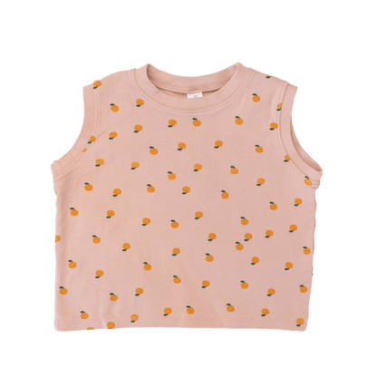 Premium kids sleeveless shirt in mauve mandarin - soft cotton toddler clothing
